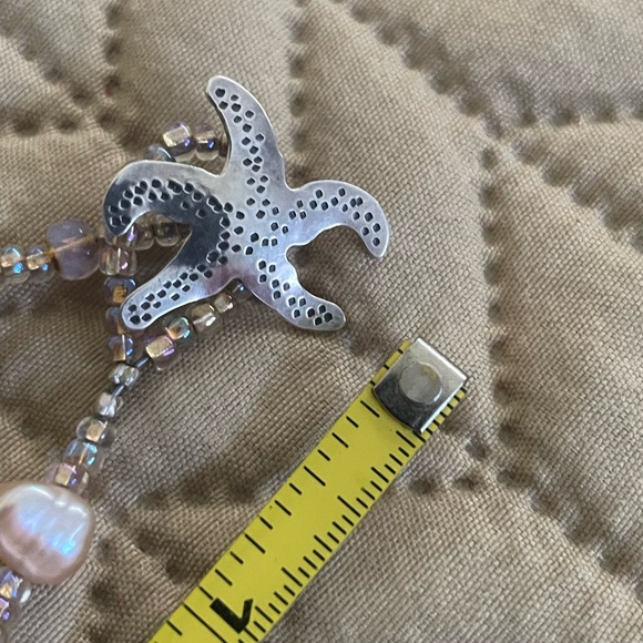 Pearl and crystal handmade necklace with starfish closure - one of a kind! - Picture 7 of 7